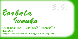 borbala ivanko business card